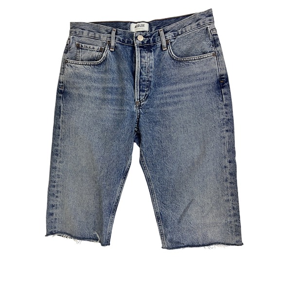 Agolde Pants - AGOLDE Denim Shorts Womens 28 Blue Excellent Raw Hem Button Fly High Rise